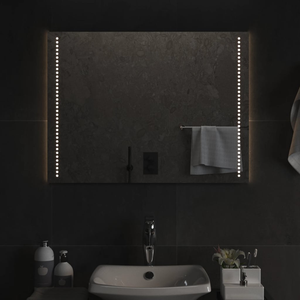 Espelho de casa de banho com luzes LED 60x80 cm