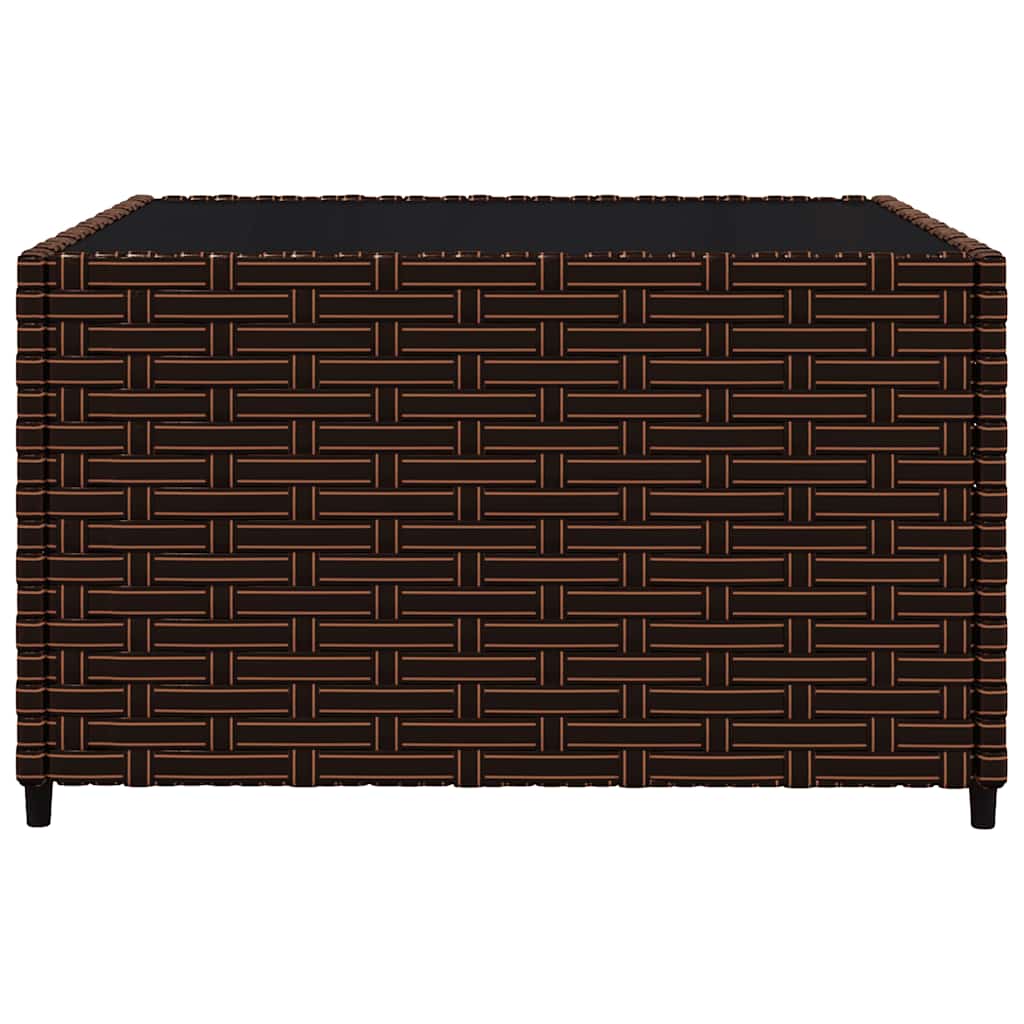 3 pcs conjunto lounge jardim c/ almofadões vime PE castanho