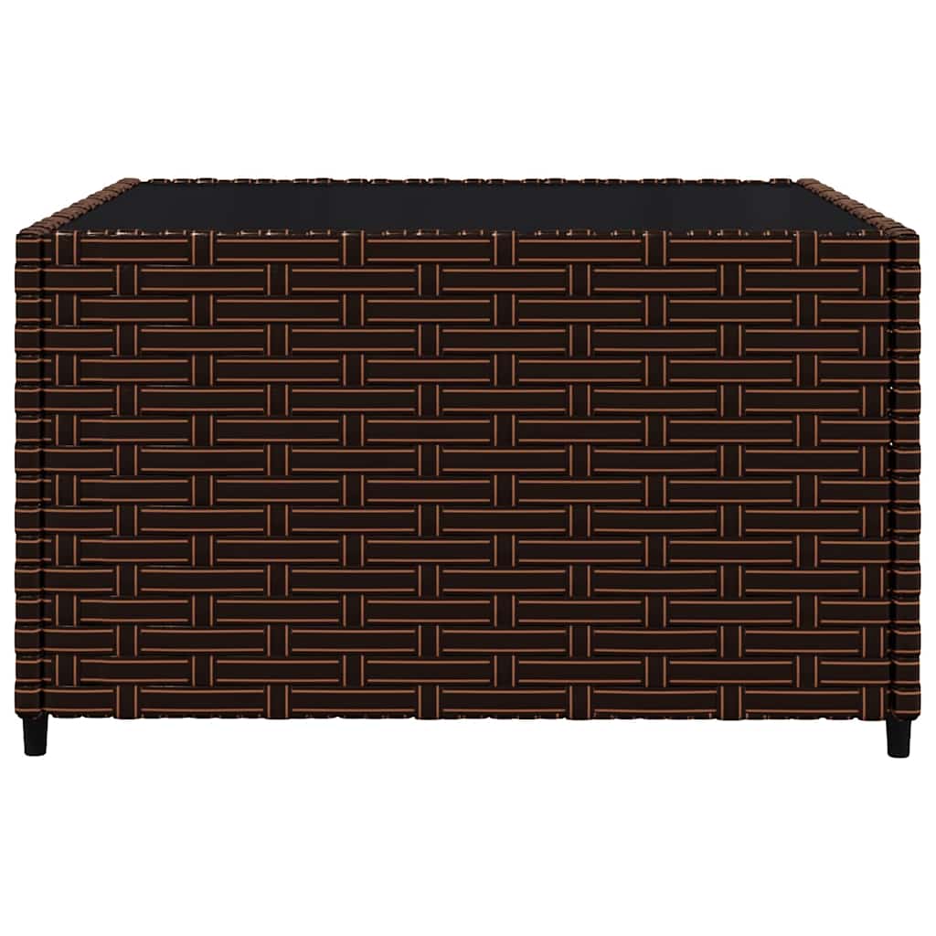 3 pcs conjunto lounge jardim c/ almofadões vime PE castanho