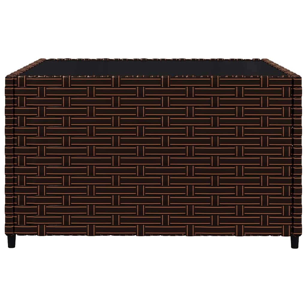 3 pcs conjunto lounge jardim c/ almofadões vime PE castanho