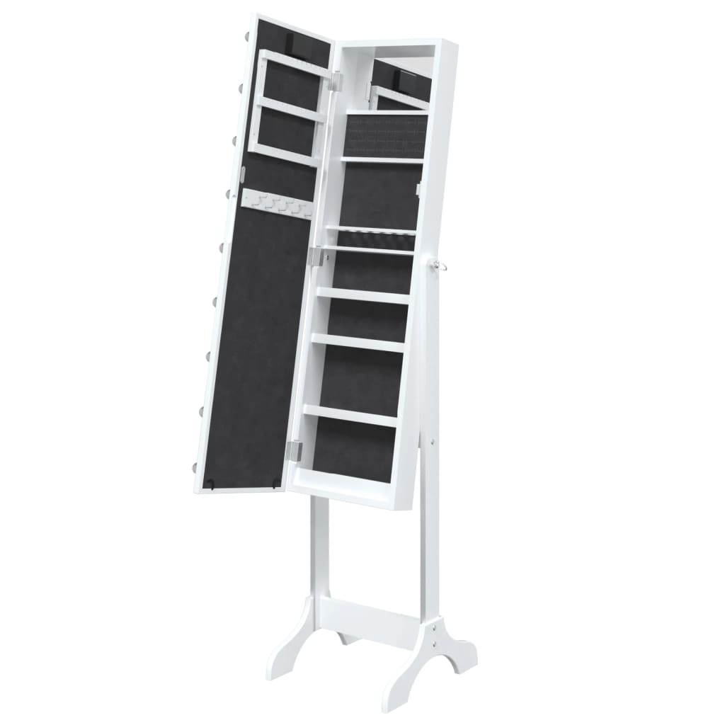Espelho de pé com luzes LED 34x37x146 cm branco