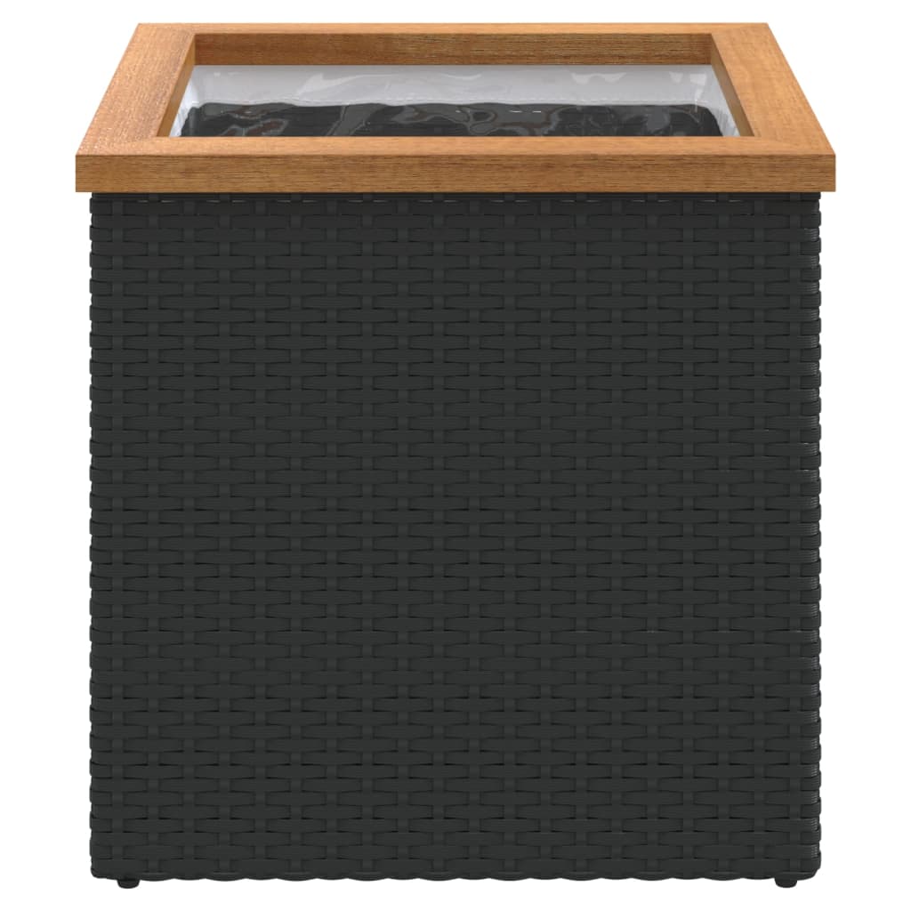Vaso/floreira 40x40x40 cm vime PE preto