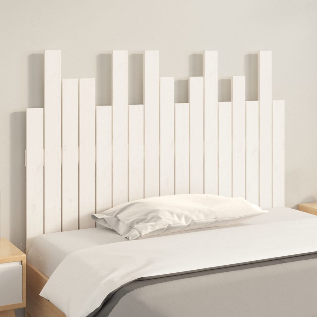 Cabeceira de parede 140x3x80 cm madeira de pinho maciça branco