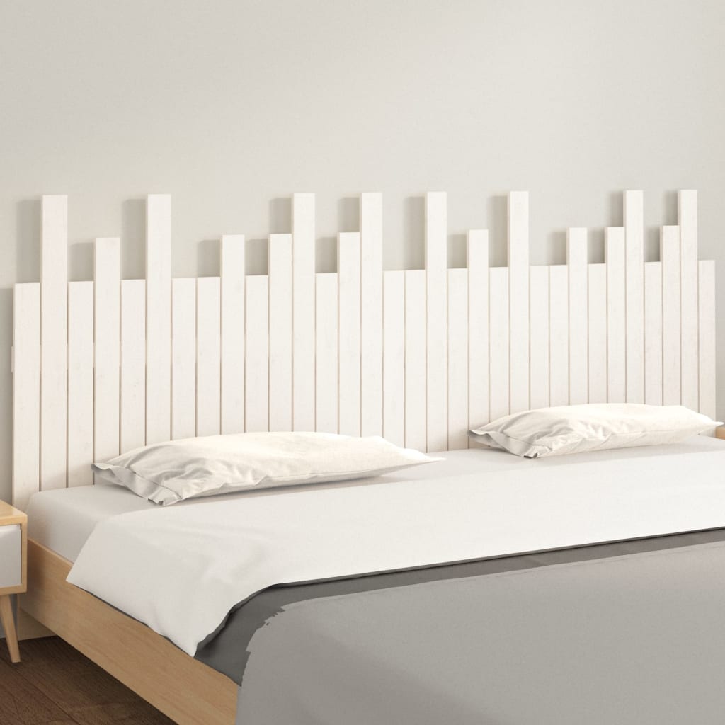 Cabeceira de parede 140x3x80 cm madeira de pinho maciça branco
