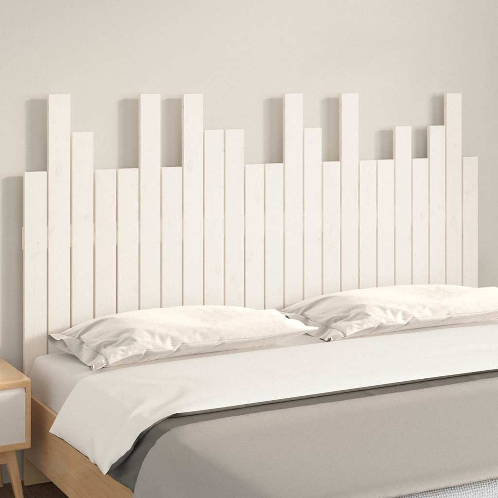 Cabeceira de parede 140x3x80 cm madeira de pinho maciça branco