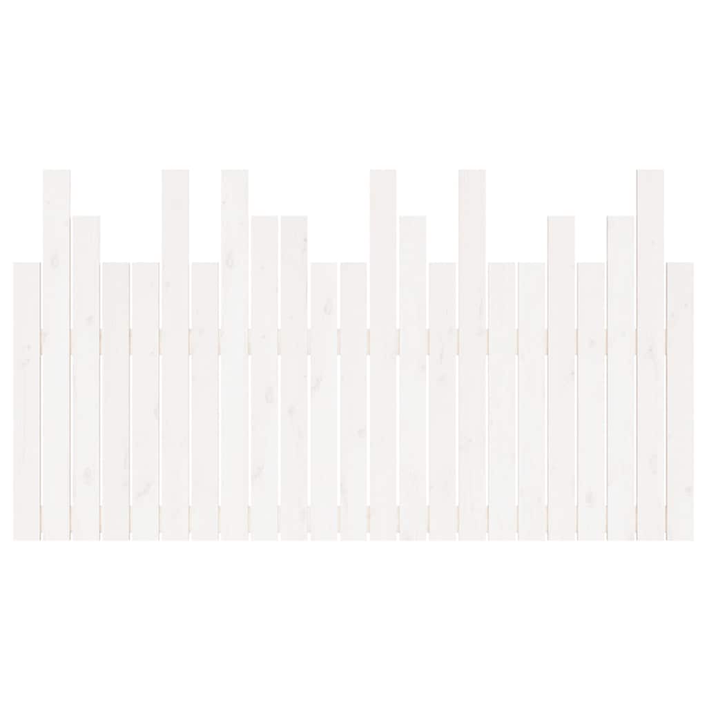 Cabeceira de parede 140x3x80 cm madeira de pinho maciça branco