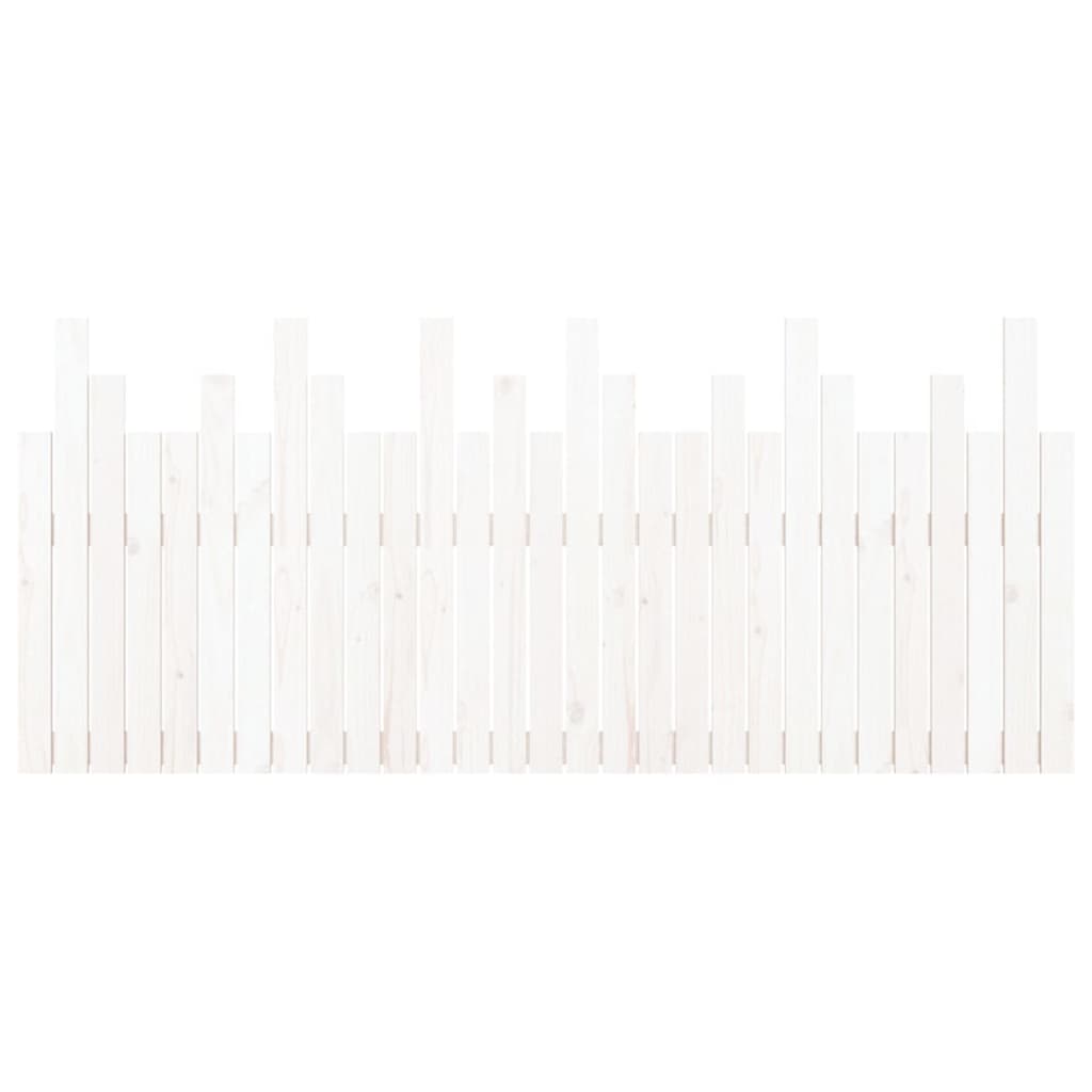 Cabeceira de parede 140x3x80 cm madeira de pinho maciça branco