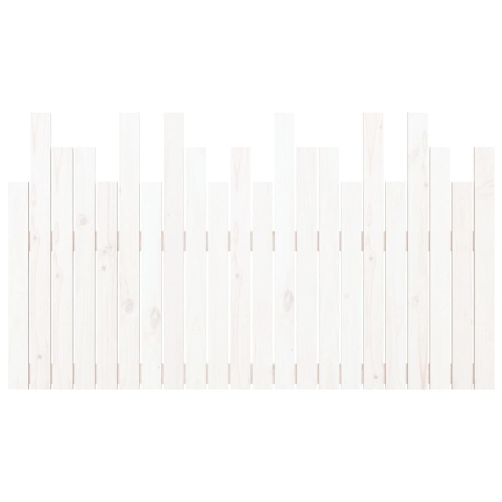 Cabeceira de parede 140x3x80 cm madeira de pinho maciça branco
