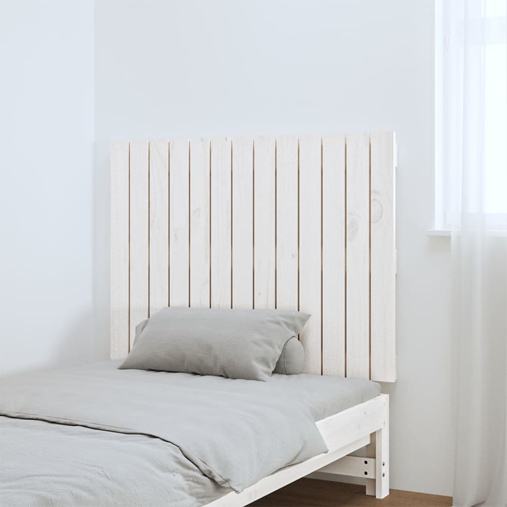 Cabeceira de parede 140x3x60 cm madeira de pinho maciça branco