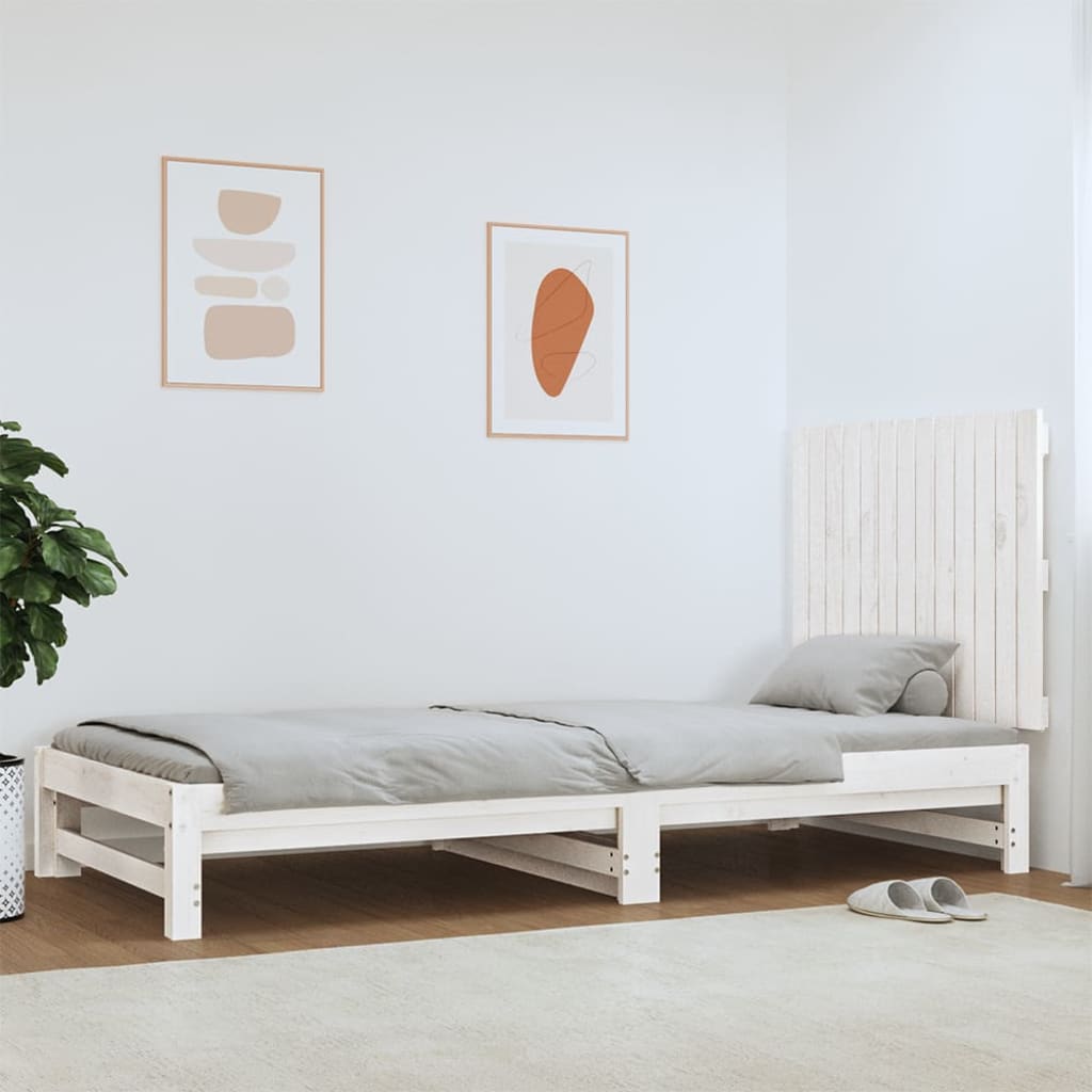 Cabeceira de parede 140x3x60 cm madeira de pinho maciça branco