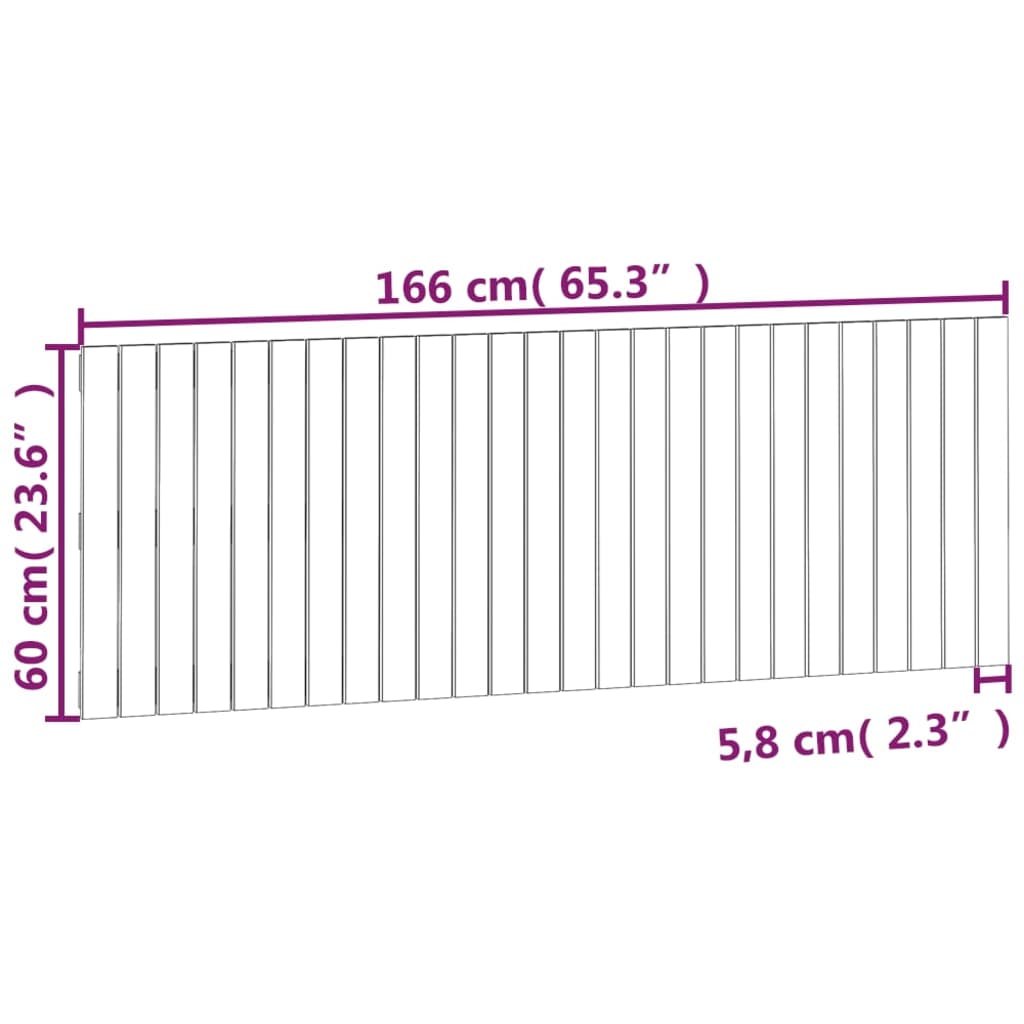 Cabeceira de parede 140x3x60 cm madeira de pinho maciça branco
