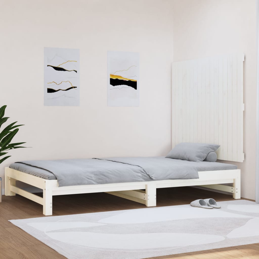 Cabeceira de parede 140x3x60 cm madeira de pinho maciça branco