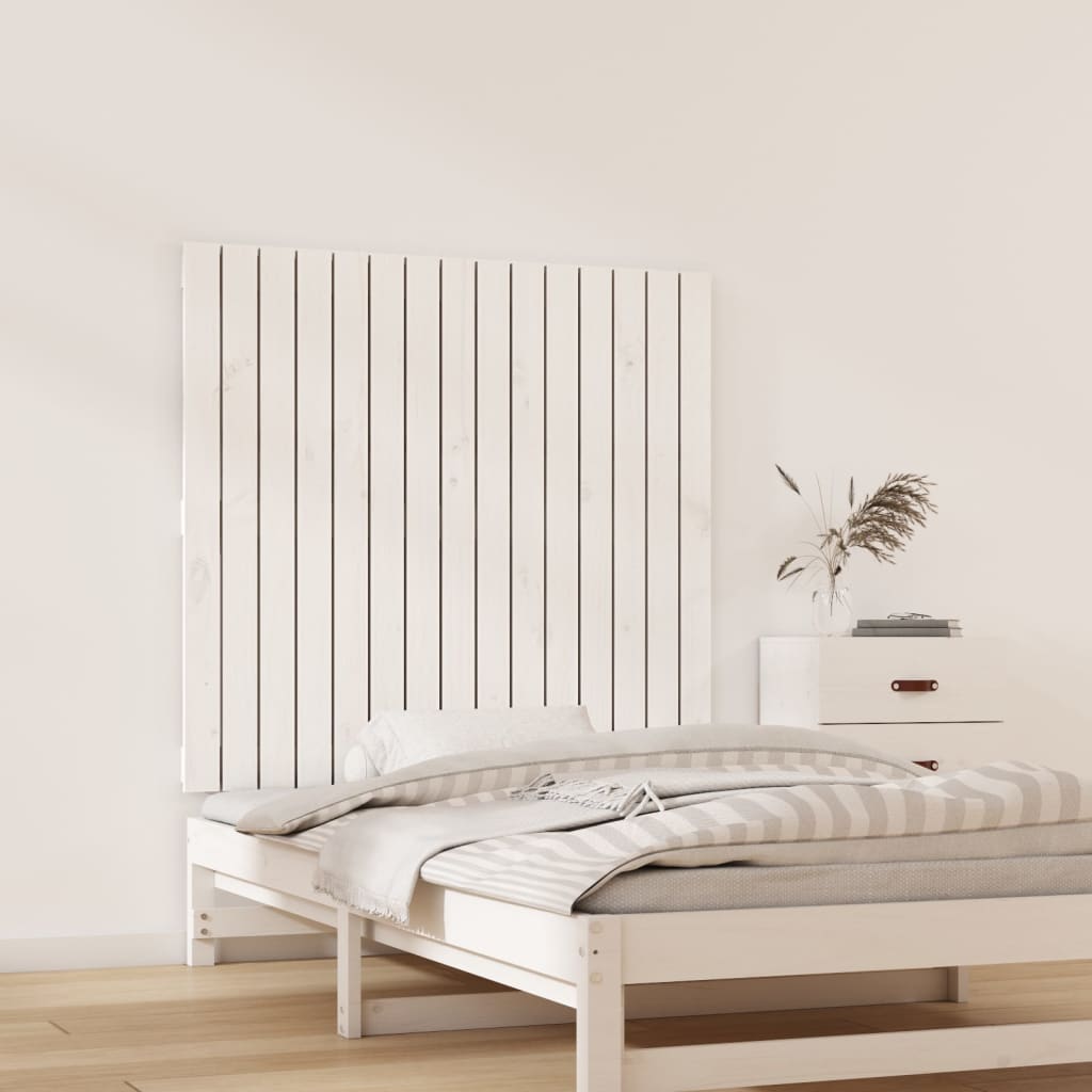 Cabeceira de parede 140x3x60 cm madeira de pinho maciça branco