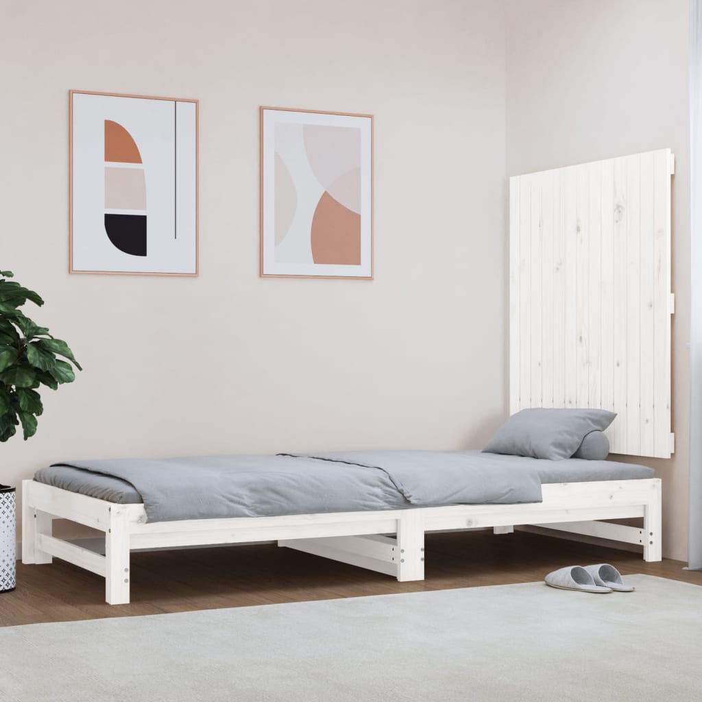 Cabeceira de parede 140x3x60 cm madeira de pinho maciça branco