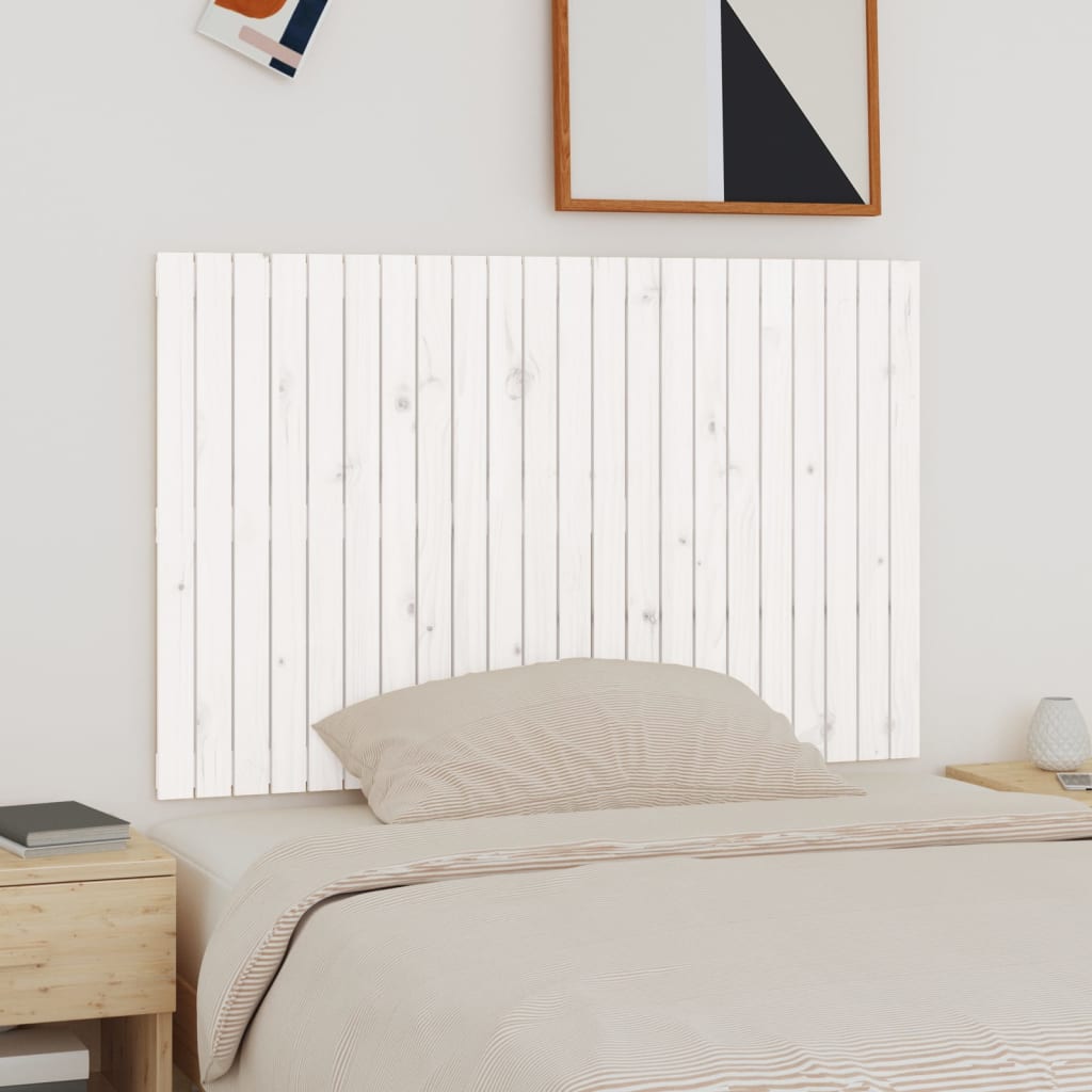 Cabeceira de parede 140x3x60 cm madeira de pinho maciça branco