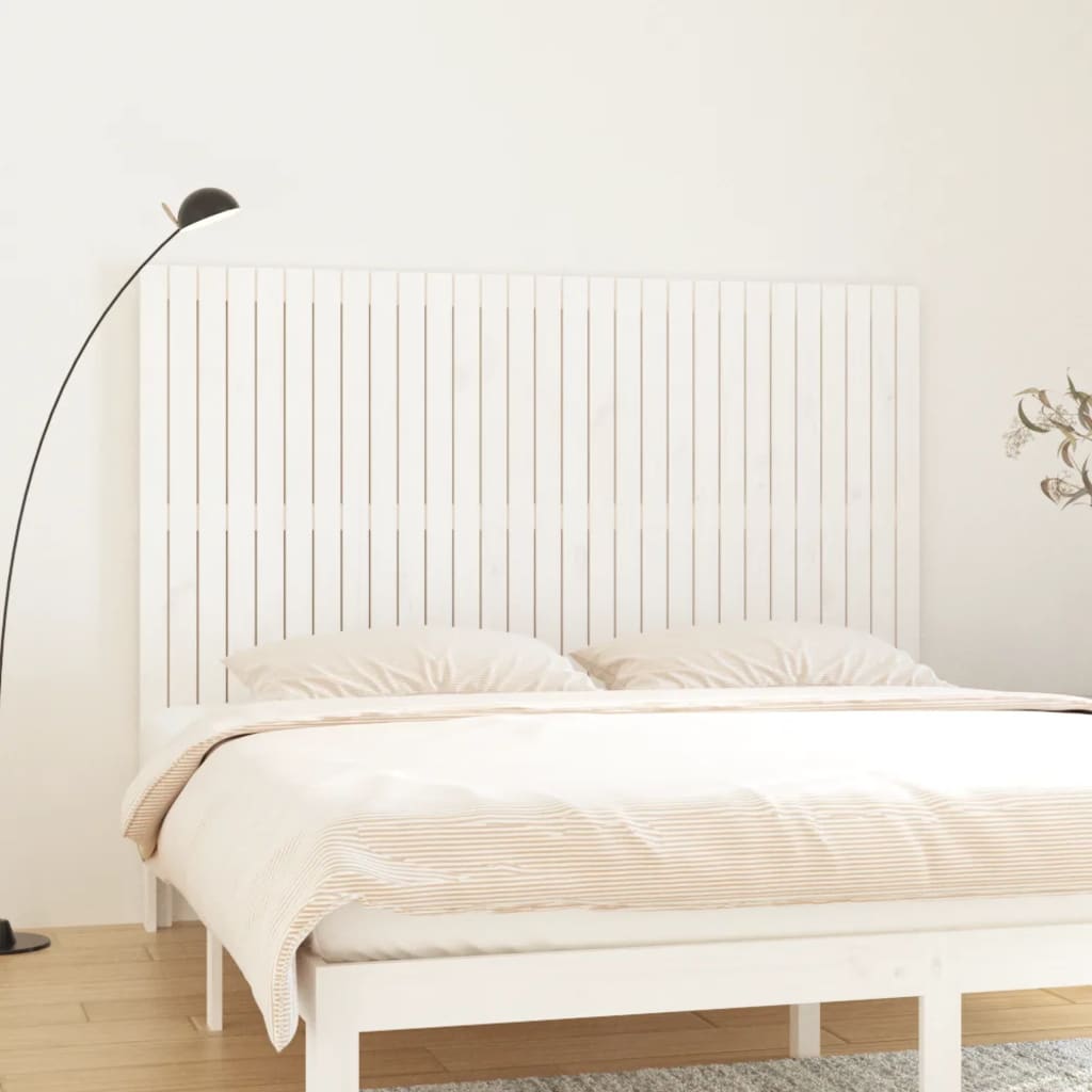 Cabeceira de parede 140x3x60 cm madeira de pinho maciça branco