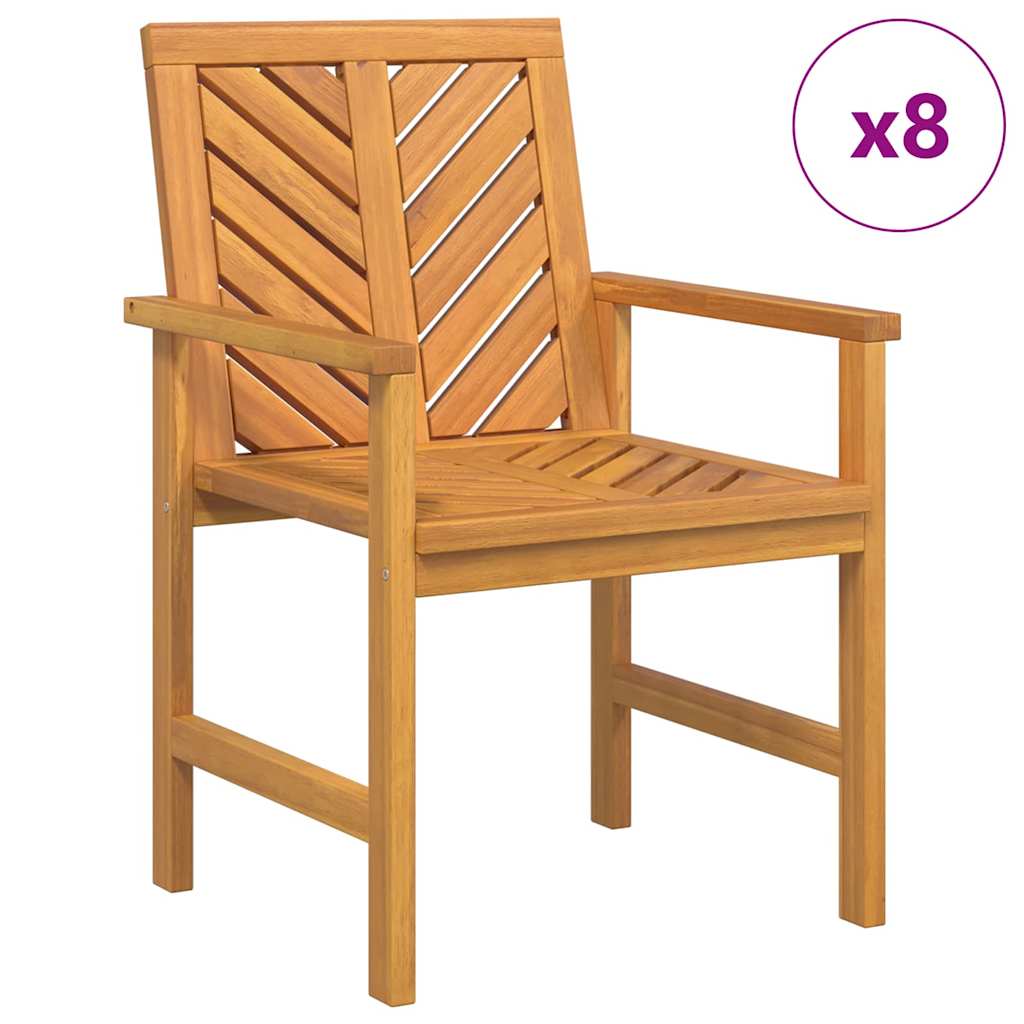 Cadeiras de Jantar de Jardim 8 pcs Castanho 59 x 62.5 x 89 cm