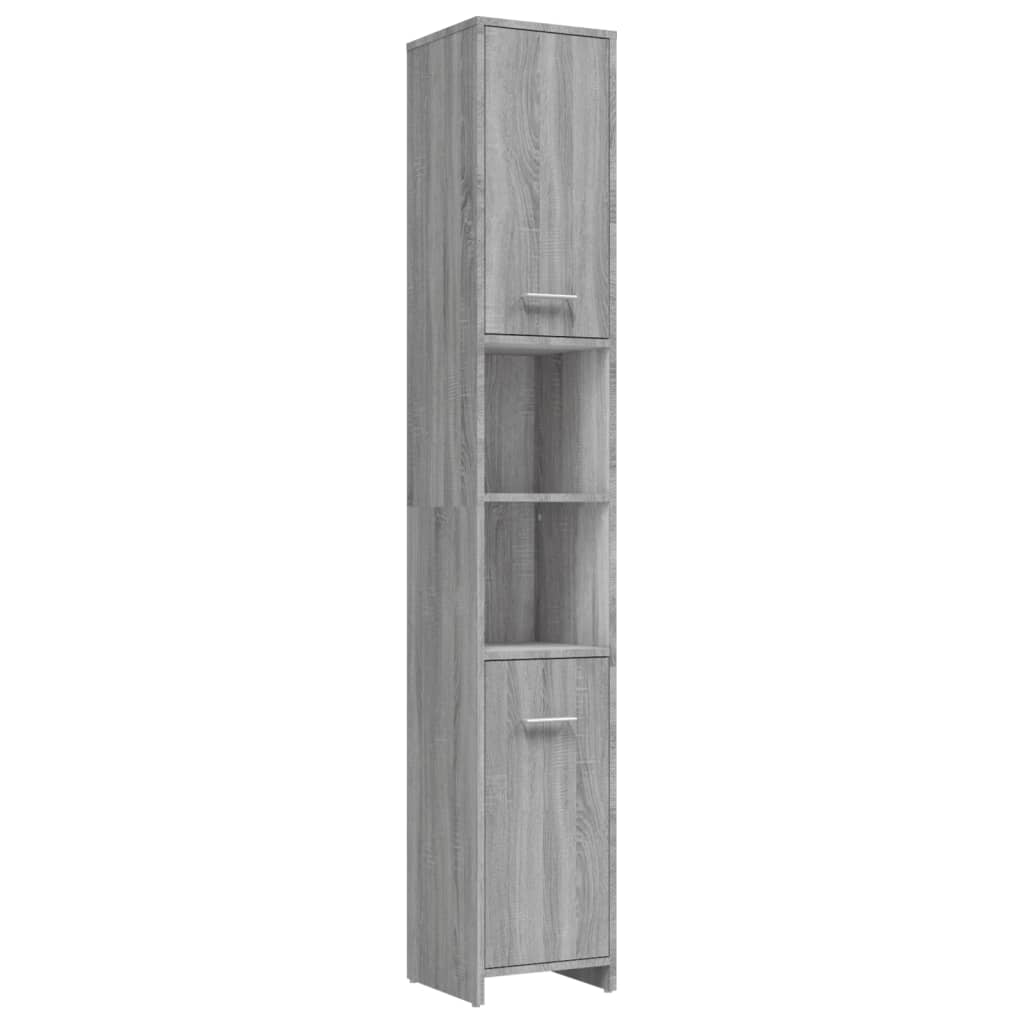 4 pcs Conjunto móveis casa de banho madeira proc. cinza sonoma