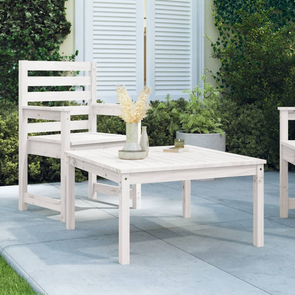 Mesa de jardim 82,5x50,5x45 cm madeira de pinho maciça branco