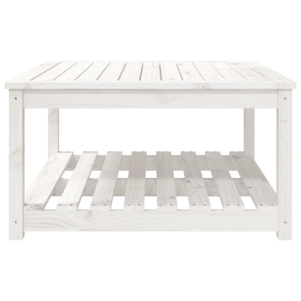 Mesa de jardim 121x82,5x45 cm madeira de pinho maciça branco