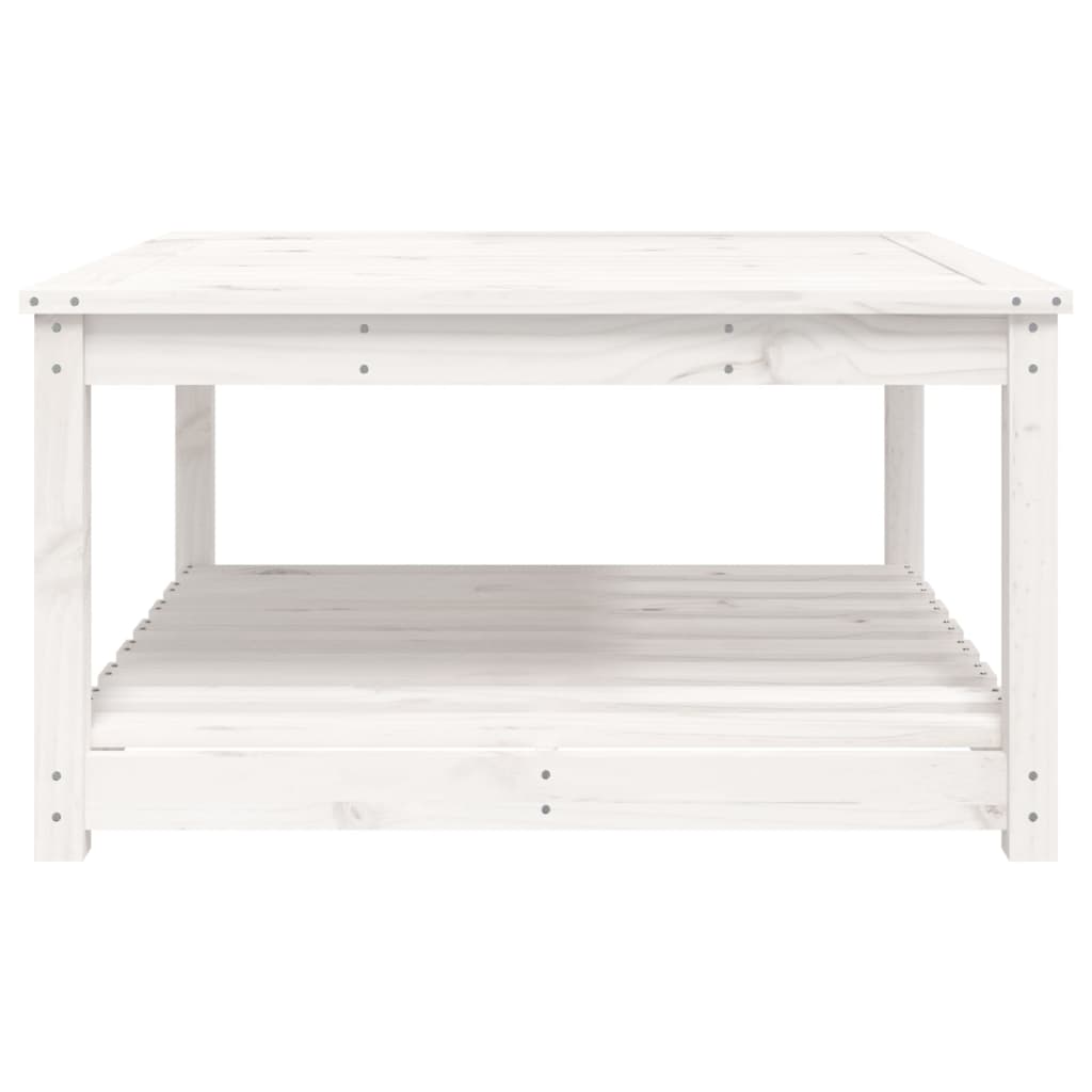 Mesa de jardim 121x82,5x45 cm madeira de pinho maciça branco