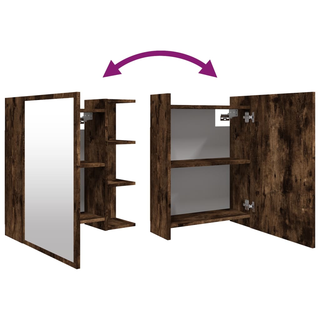 Armário espelhado 62,5x20,5x64 cm derivados madeira cinza