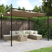 Pérgola com toldo retrátil 295x292x230 cm cor cinza-acastanhado