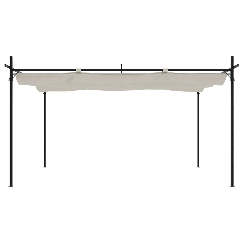 Pérgola com toldo retrátil 395x292x230 cm cor creme