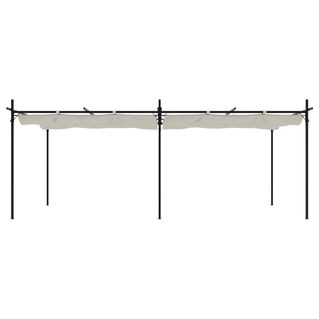 Pérgola com toldo retrátil 589x292x230 cm cor creme
