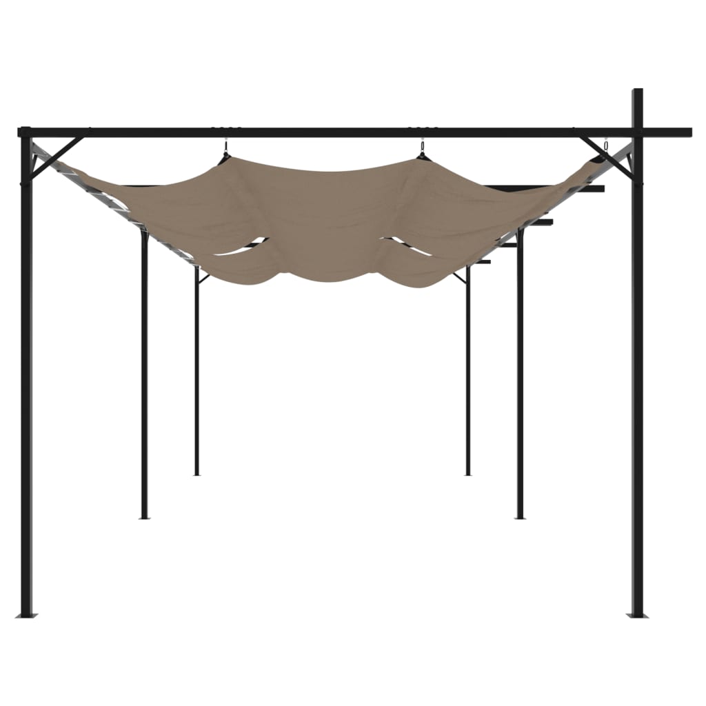 Pérgola com toldo retrátil 589x292x230 cm cor cinza-acastanhado