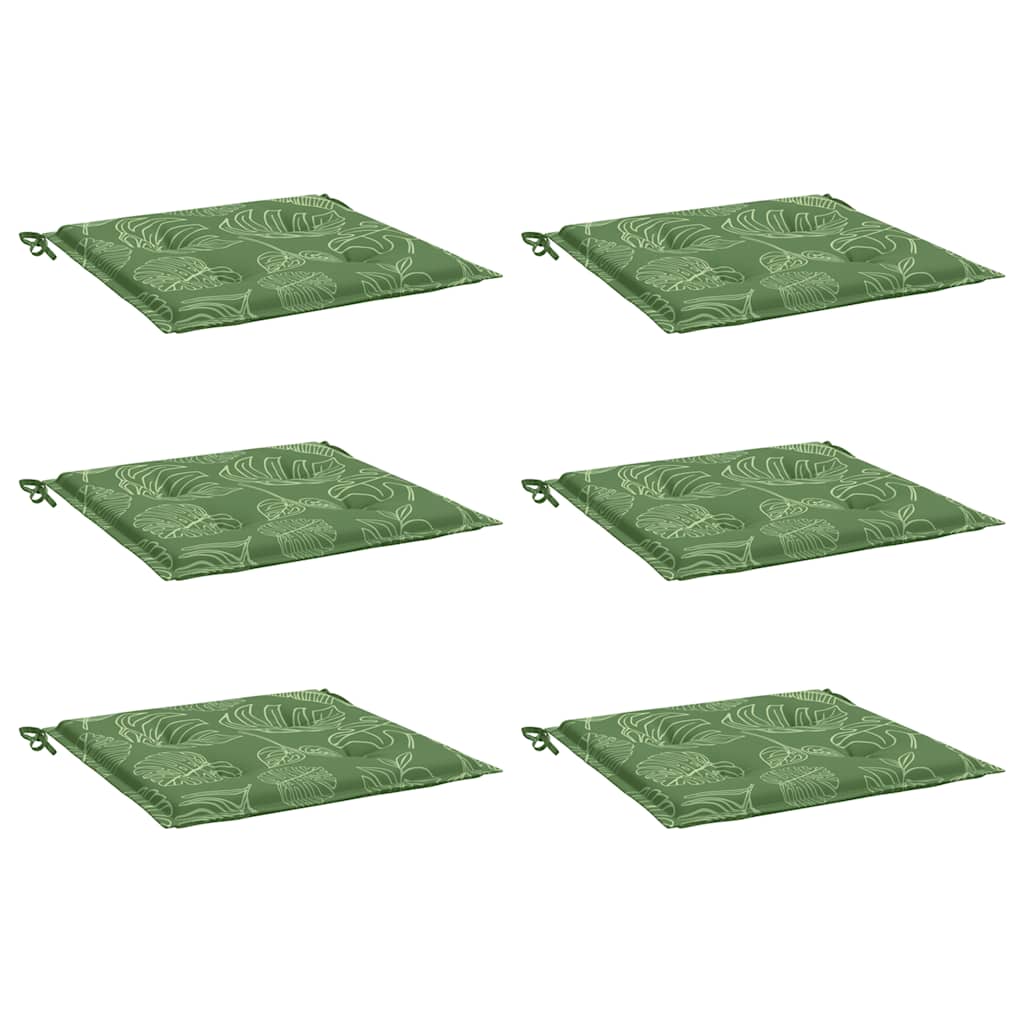 Almofadões p/ cadeira 6pcs 40x40x4cm tecido padrão folhas