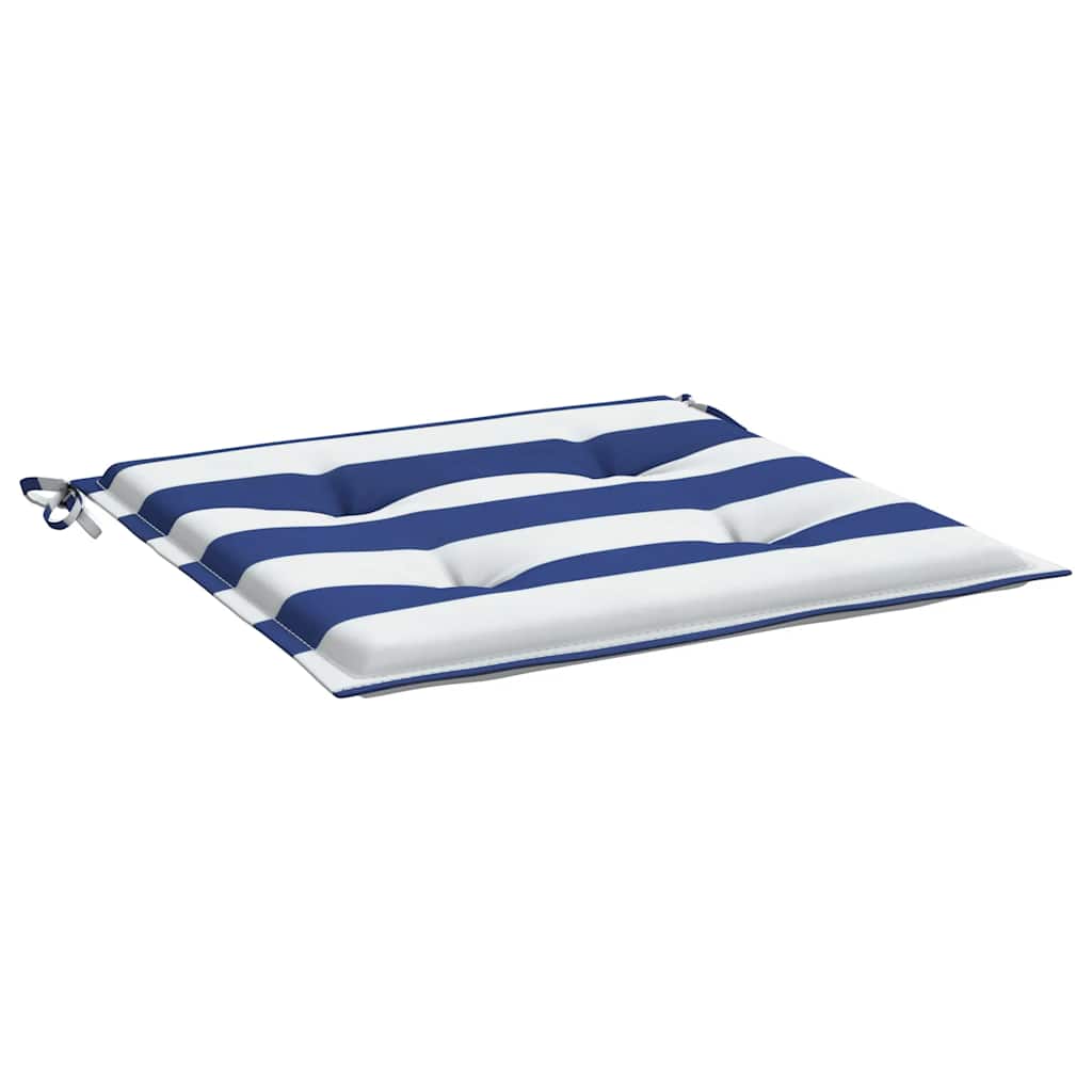 Almofadões p/ cadeira 2pcs 50x50x4 cm tecido riscas azul/branco