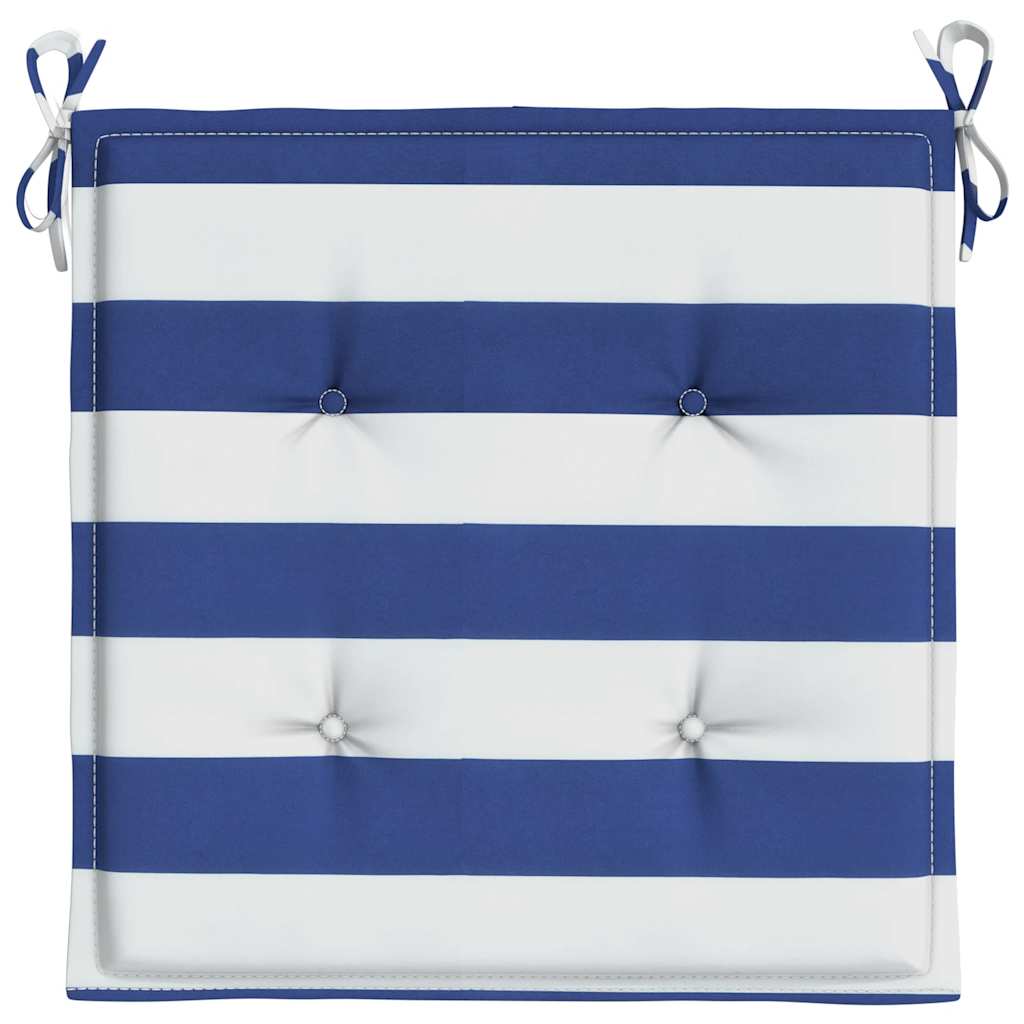 Almofadões p/ cadeira 2pcs 50x50x4 cm tecido riscas azul/branco