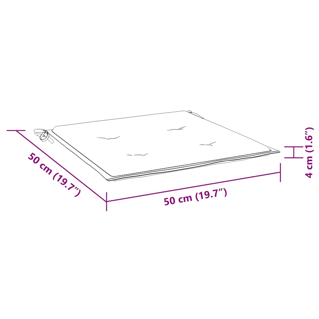 Almofadões p/ cadeira 4pcs 50x50x4cm tecido multicor