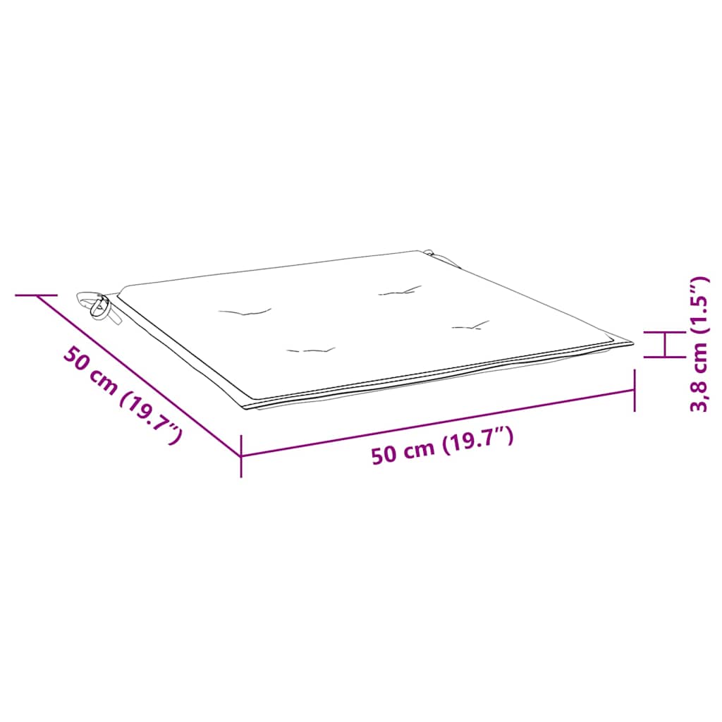 Almofadões p/ cadeira 6pcs 50x50x4cm tecido padrão folhas