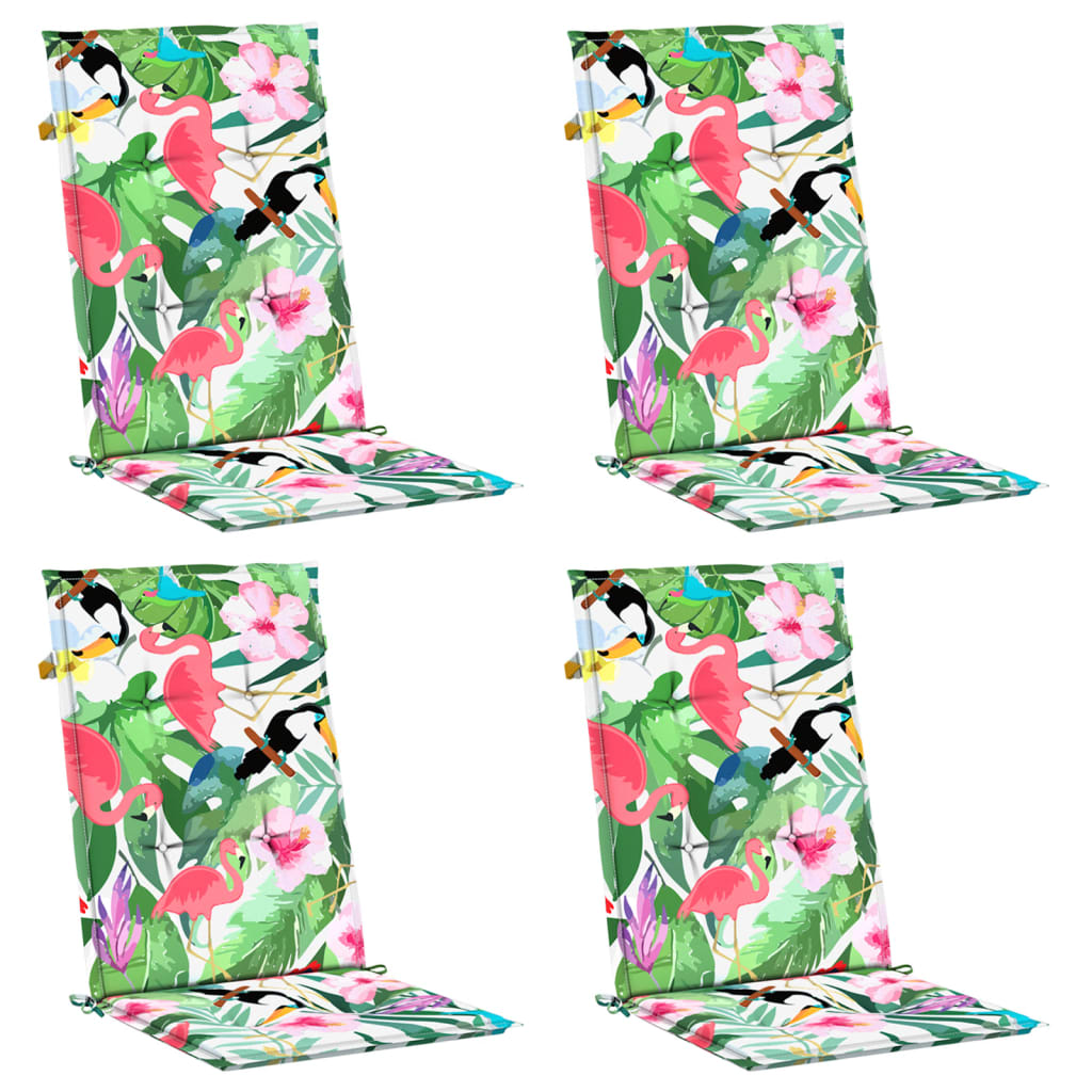 Almofadões cadeira de encosto alto 4 pcs tecido multicor