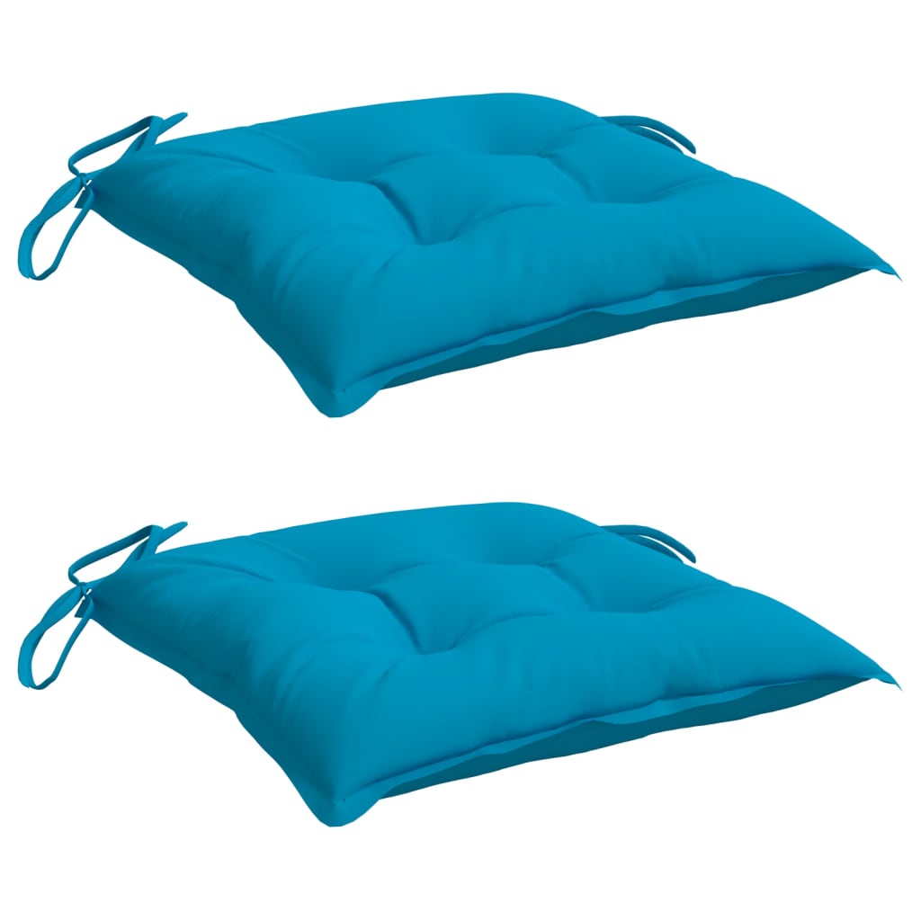 Almofadões de cadeira 2 pcs 40x40x7 cm tecido oxford azul-claro