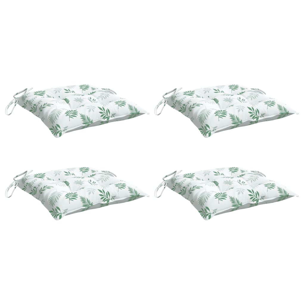 Almofadões p/ cadeira 4 pcs tecido oxford padrão folhas