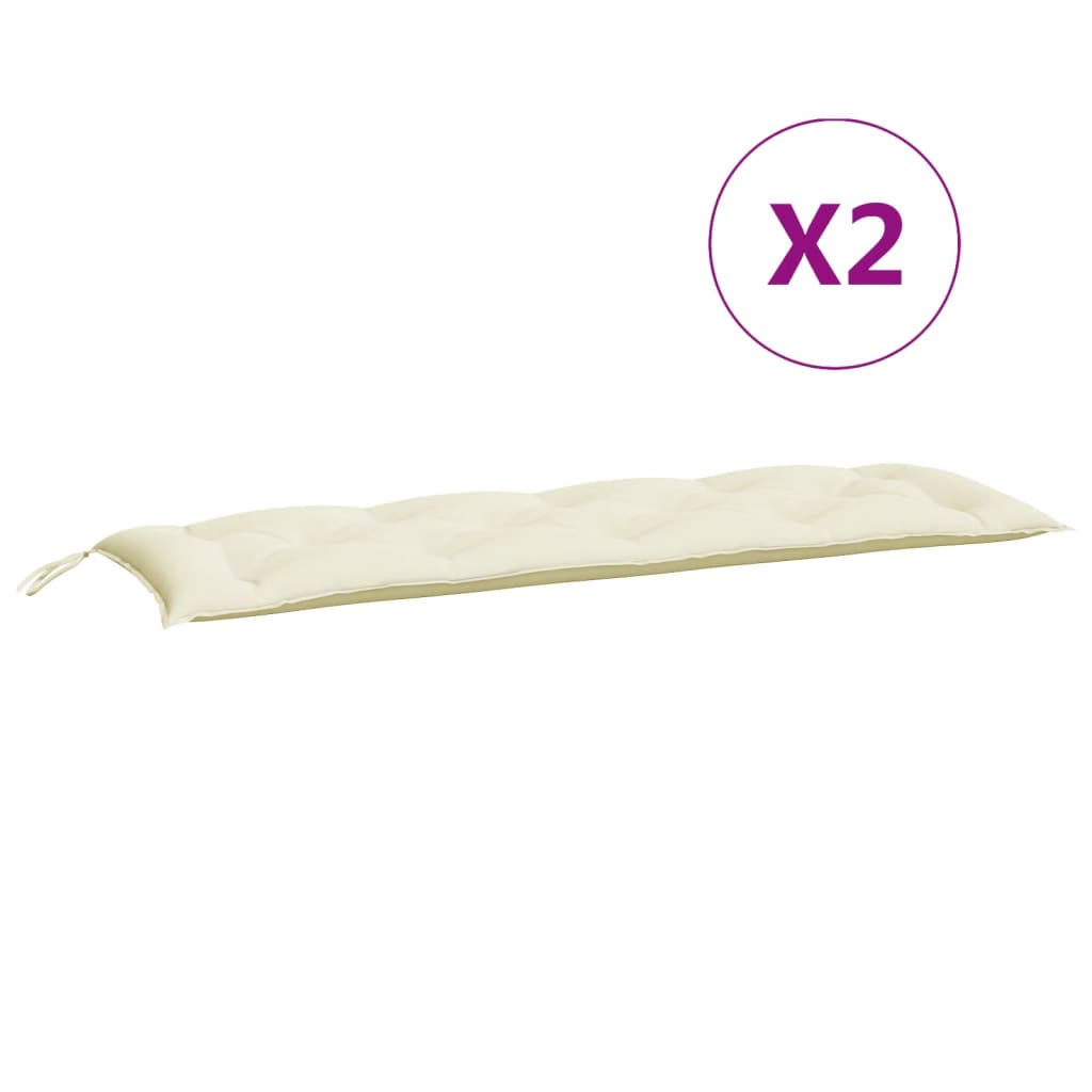 Almofadões banco jardim 2 pcs tecido oxford branco nata