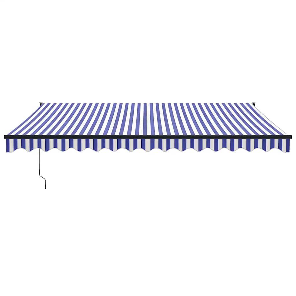 Toldo retrátil 4x3 m tecido e alumínio azul e branco