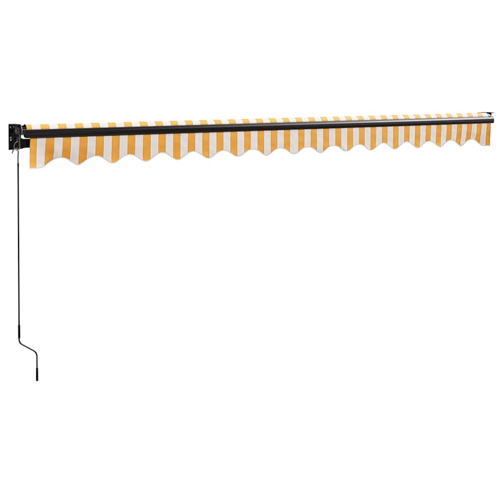 Toldo retrátil 4x3 m tecido e alumínio amarelo e branco