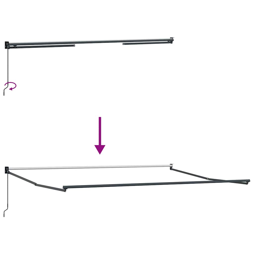 Toldo retrátil 4x3 m tecido e alumínio laranja e castanho