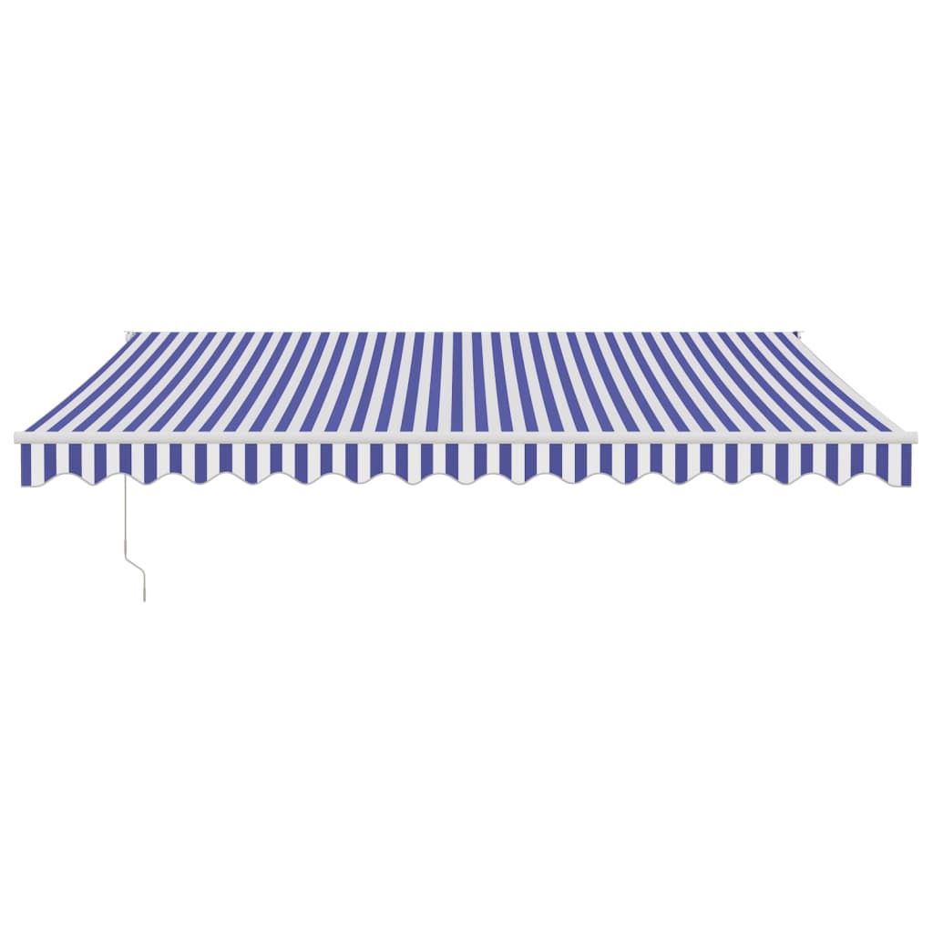 Toldo retrátil automático com 4x3 m azul e branco