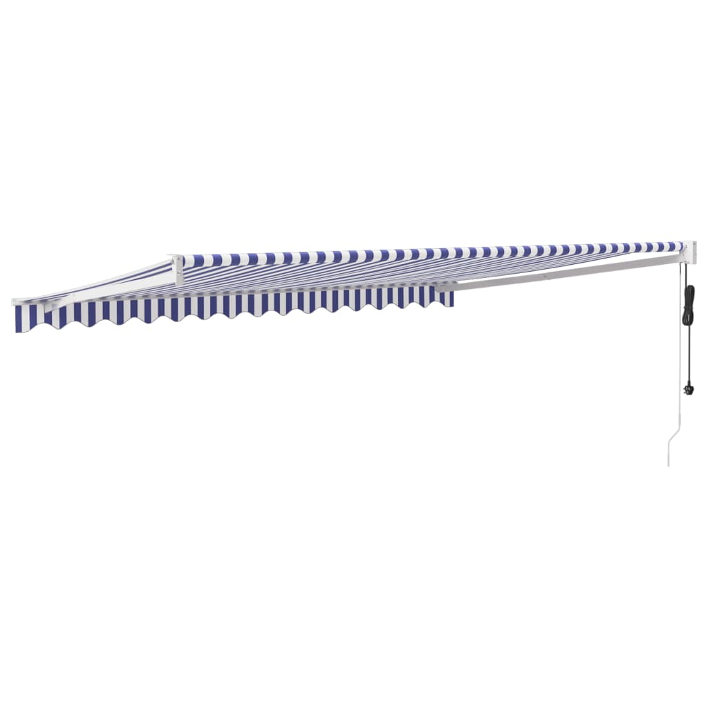 Toldo retrátil automático com 4x3 m azul e branco