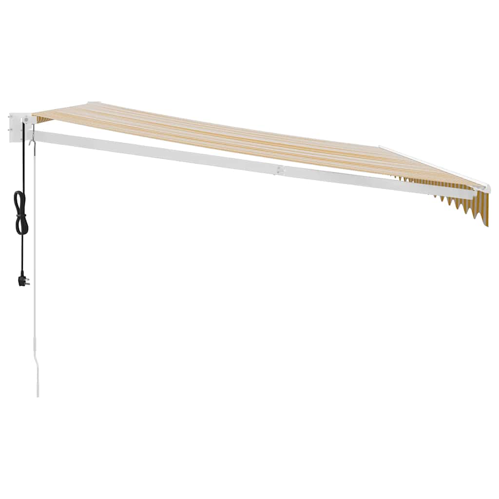Toldo retrátil automático 4x3 m amarelo e branco