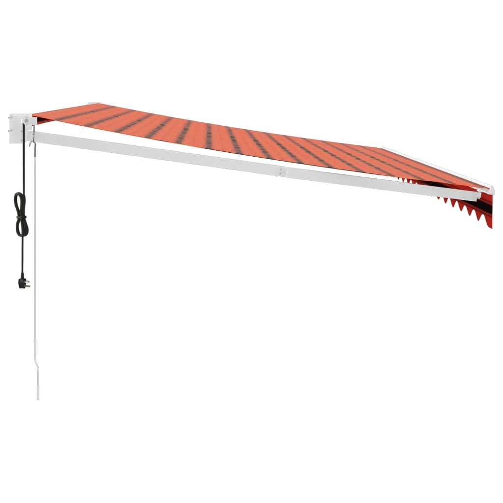 Toldo retrátil automático 4x3 m laranja e castanho