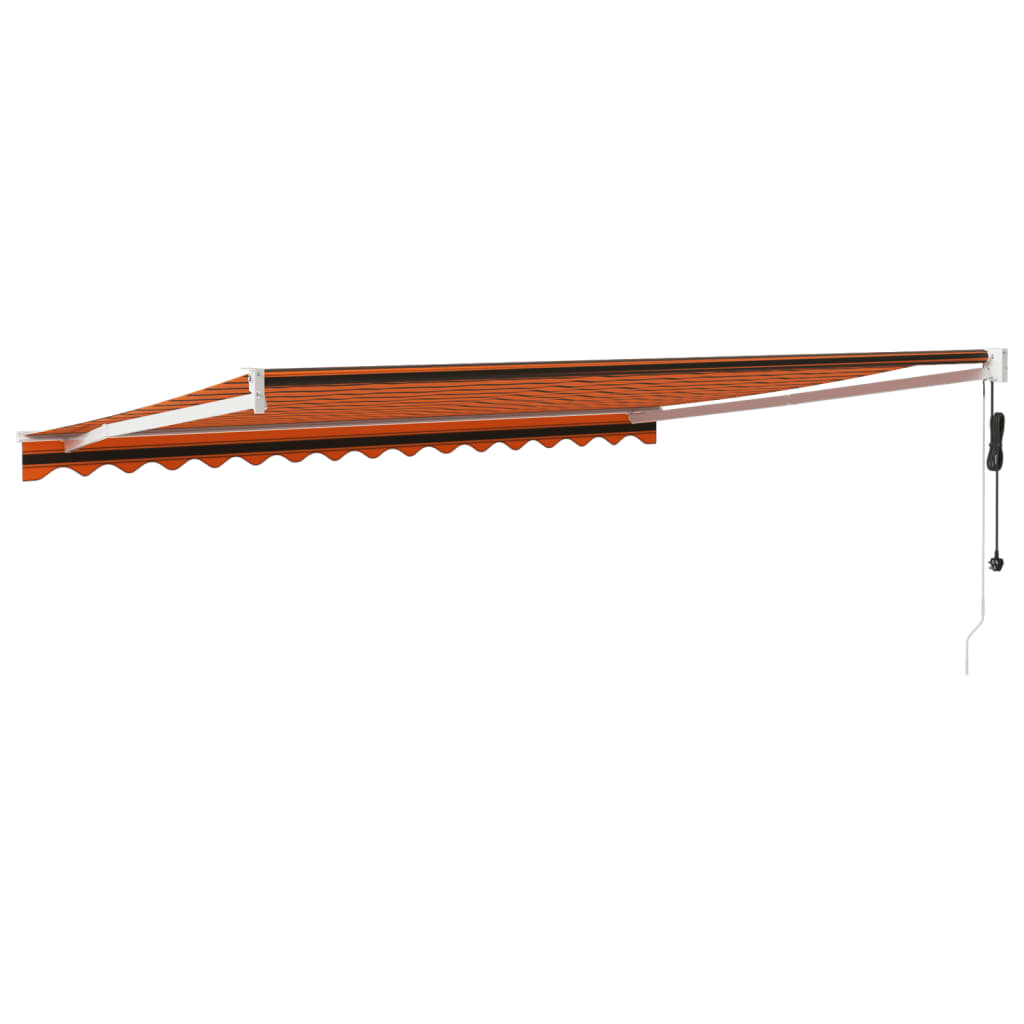 Toldo retrátil automático 4x3 m laranja e castanho