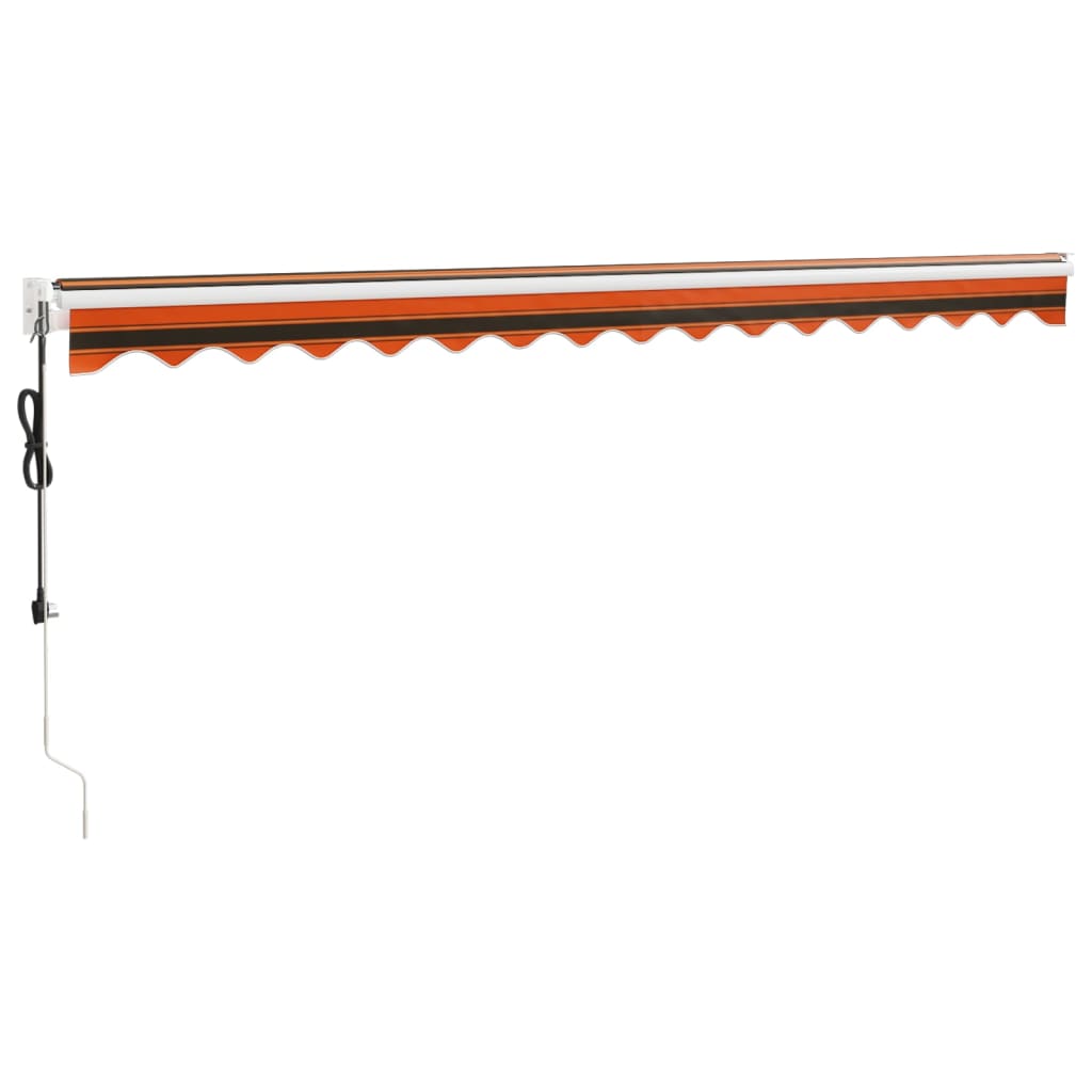 Toldo retrátil automático 4x3 m laranja e castanho