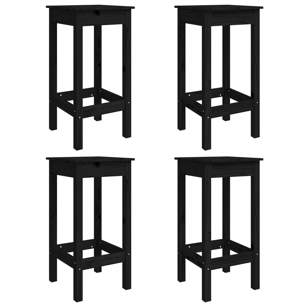 5 pcs conjunto de bar para jardim pinho maciço preto