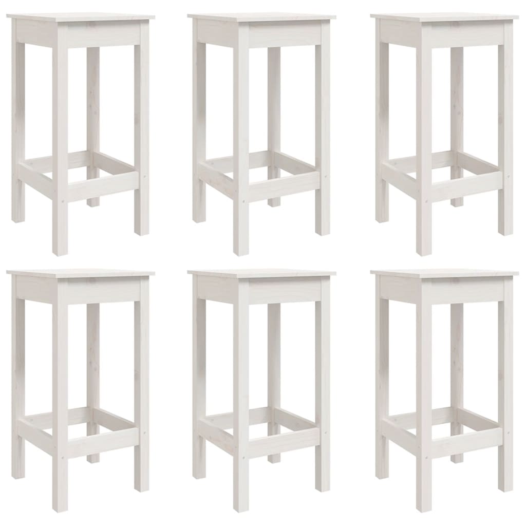 7 pcs conjunto de bar para jardim pinho maciço branco
